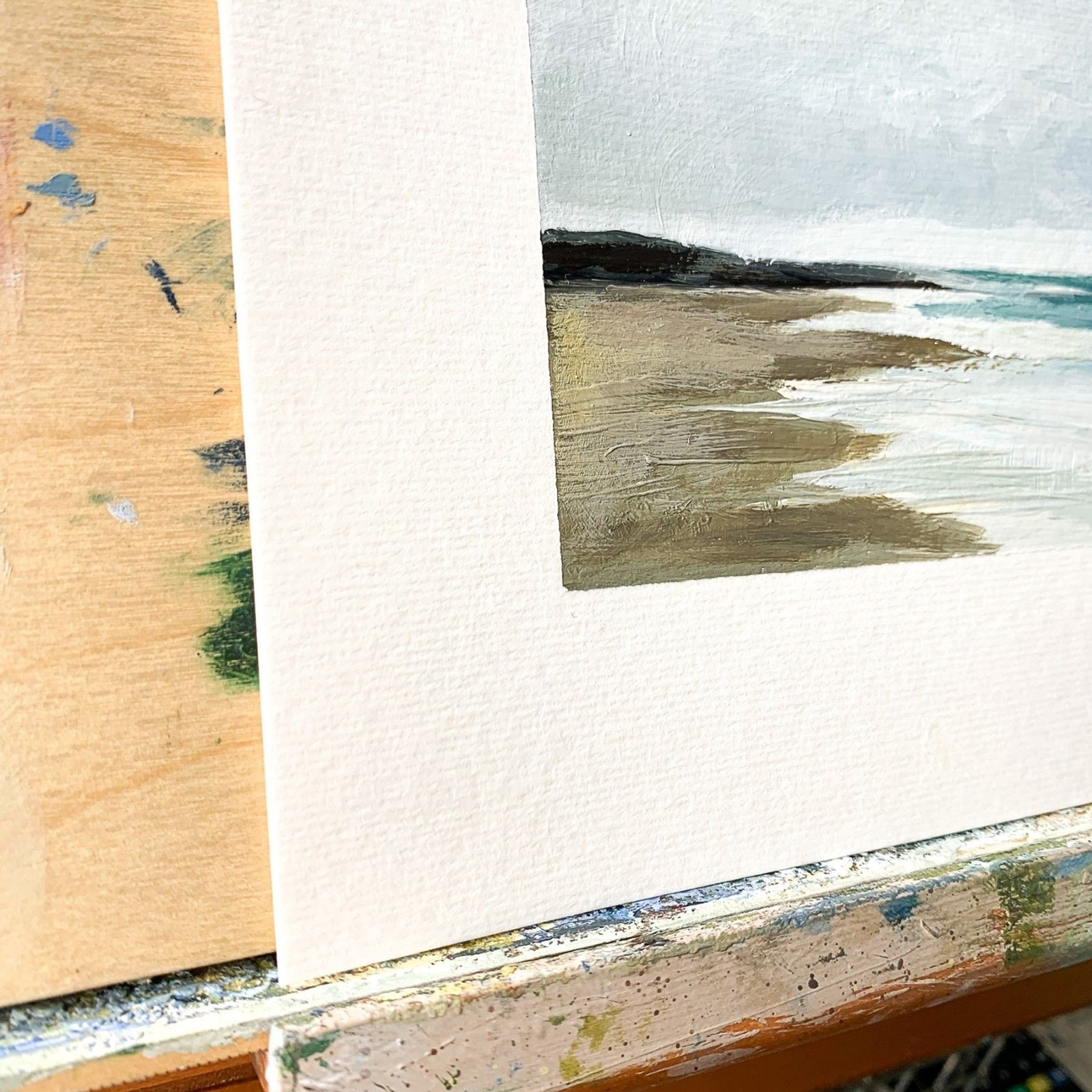 8×8 Maine Original Oil Painting Seascape Ocean Coastal New England Art Signed