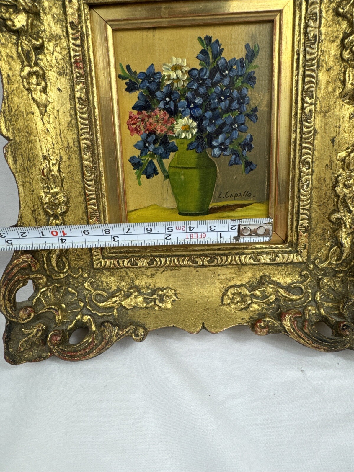 19TH C. Quebec Artist L. Capallo (1843-1902) Original Small Oil Painting 3×5”