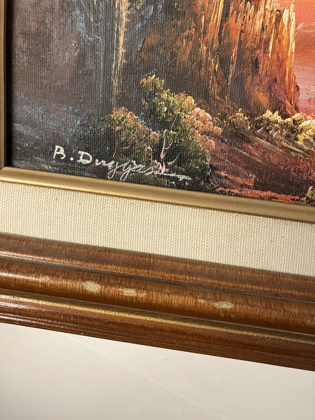 LOil on Canvas Desert Cactus Landscape Painting Signed Artist Bernard Duggan