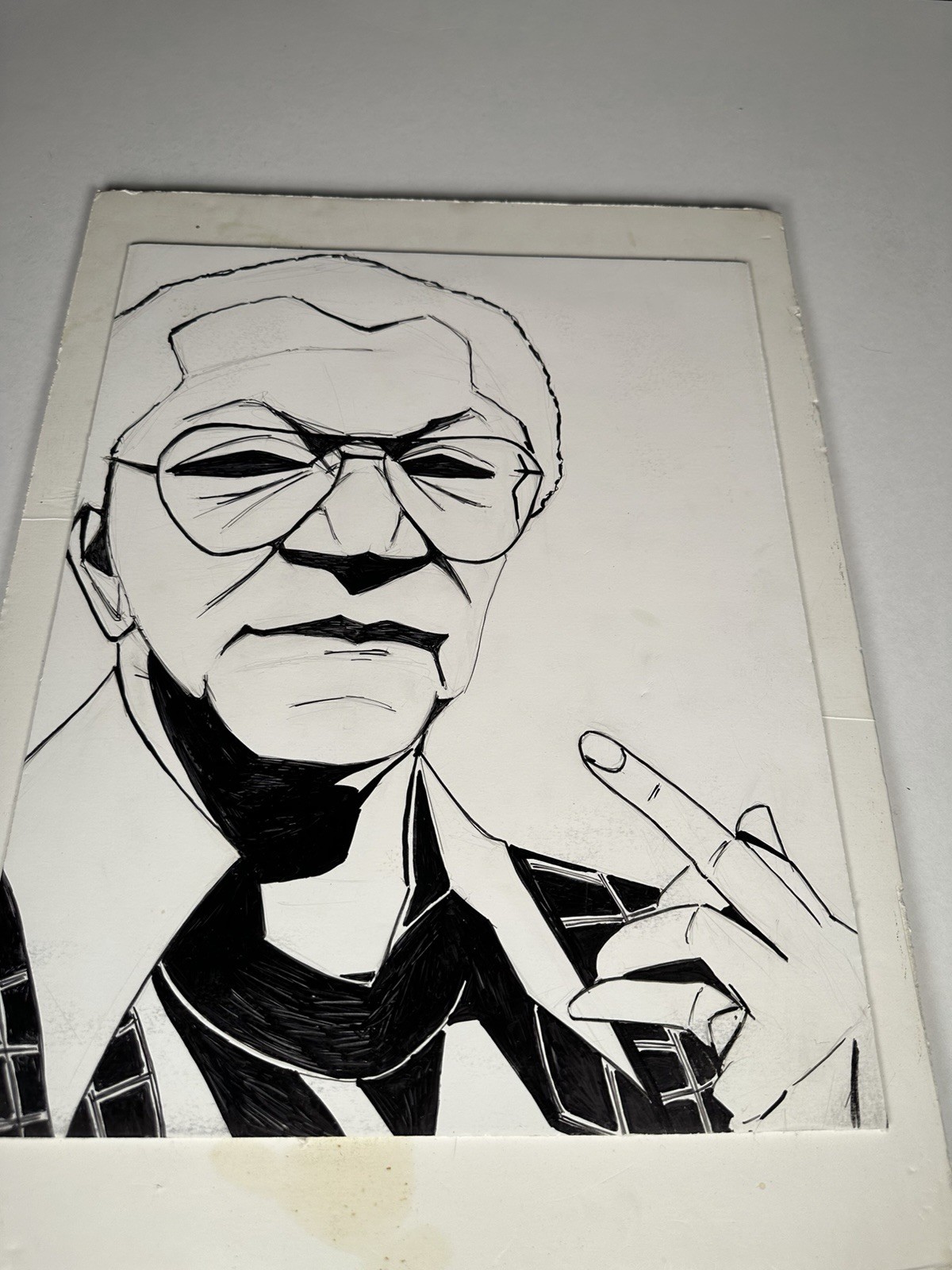 Original Black & White Portrait Artwork 15×20 Mounted on Foam Board OOAK