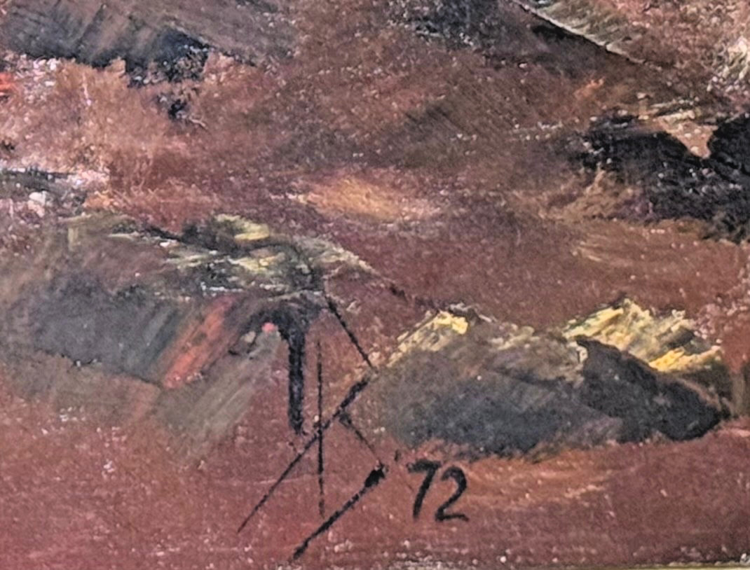 Original Vintage Early 1970s MCM Art Painting | Heavy Pallet Knife & Texture