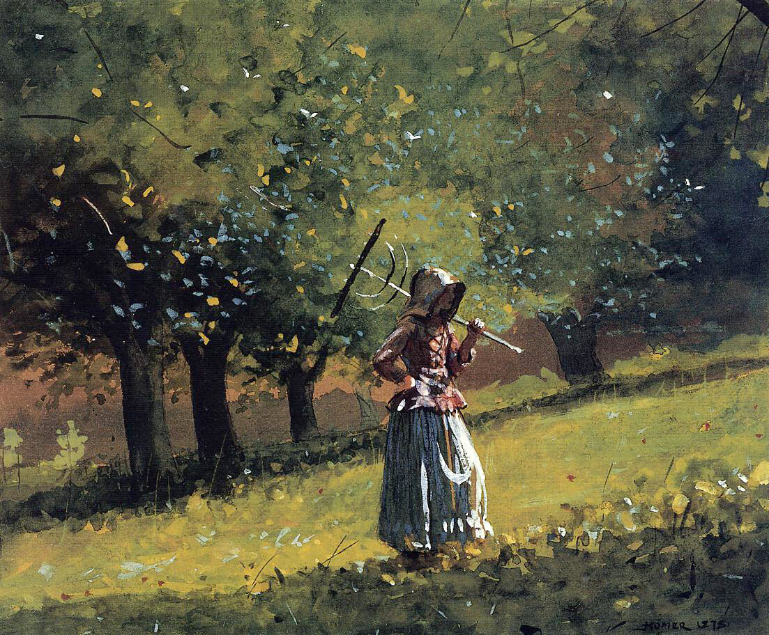 Oil painting beautiful landscape Girl-with-a-Hay-Rake-Winslow-Homer