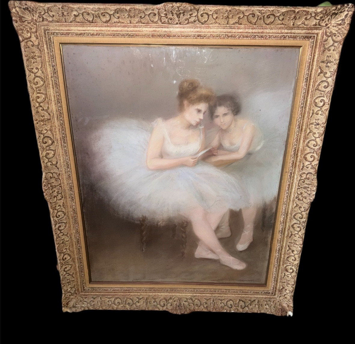 Marie Bermond Early 1900’s painting Antique Exhibited Paris French painter