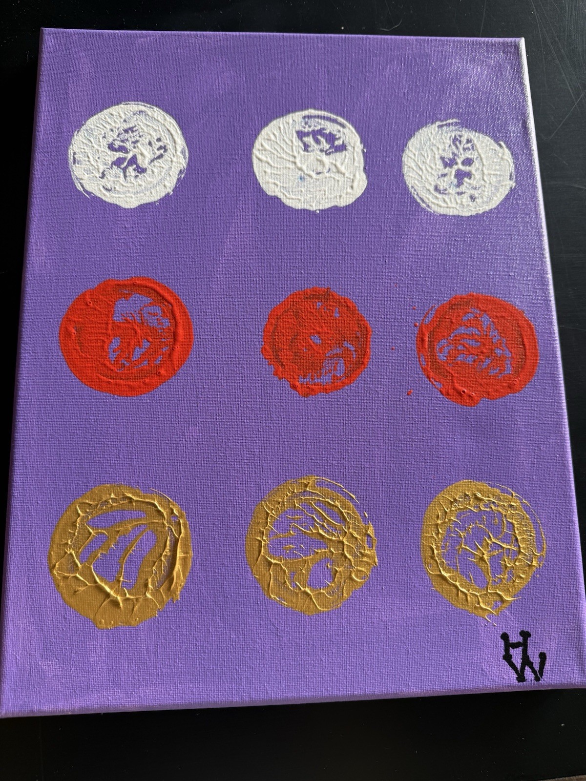 Spheres IV – abstract acrylic on canvas – 14” x 11” – Harlan Whatley