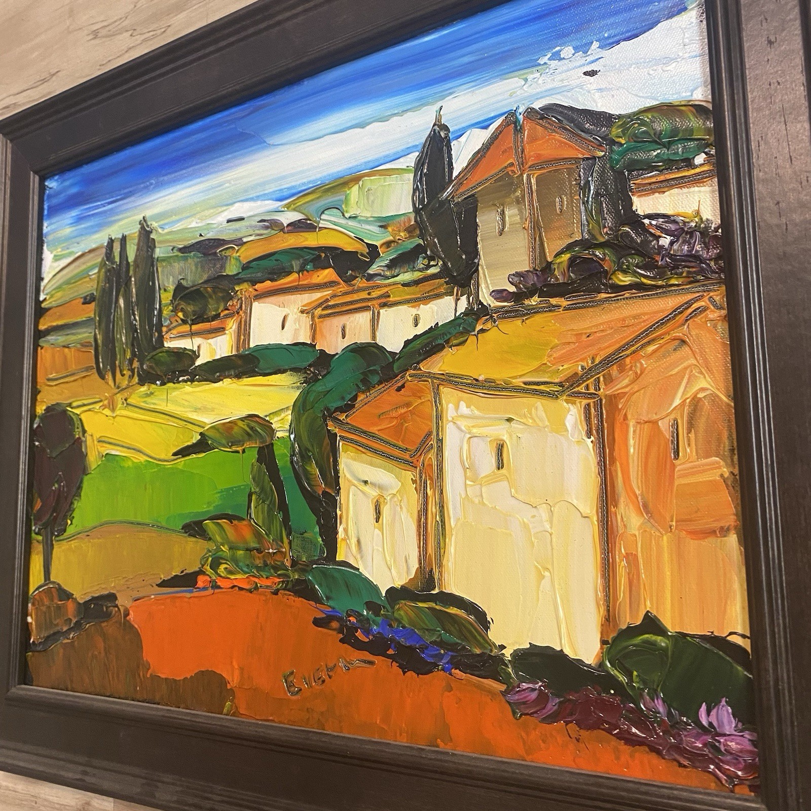 Maya Eventov Original Thick Acrylic Painting Landscape Signed Rare
