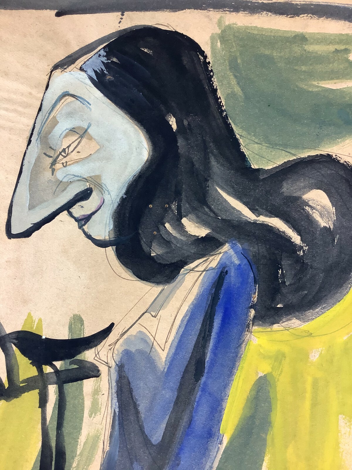 Juan David. Painting. Untitled, ca 1972. Mixed media on paper on cardboard