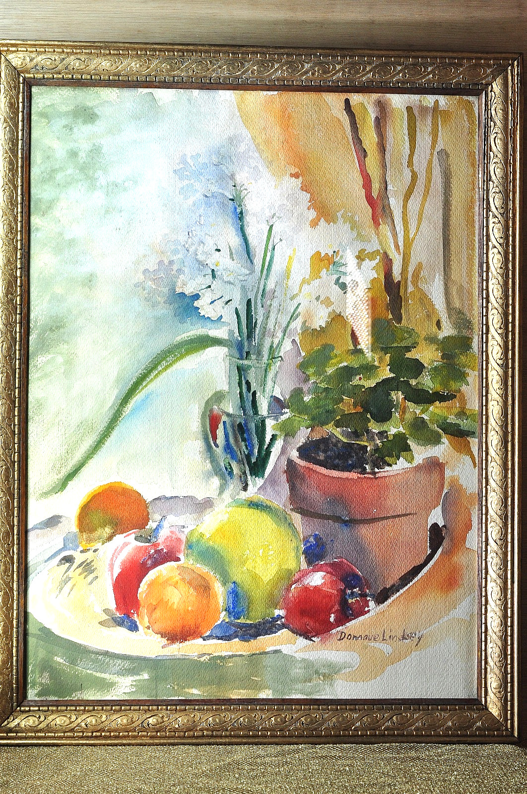 Still Life With Flowers Watercolor Donnave Lindsey American Watercolor Society