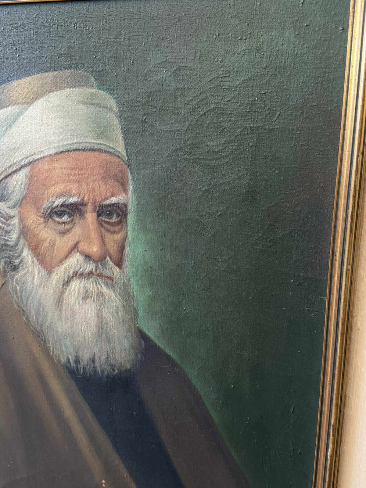 RARE ABDUL BAHA Bahai Oil Painting On Canvas By Suren Kallasin Vintage 1960’s-70