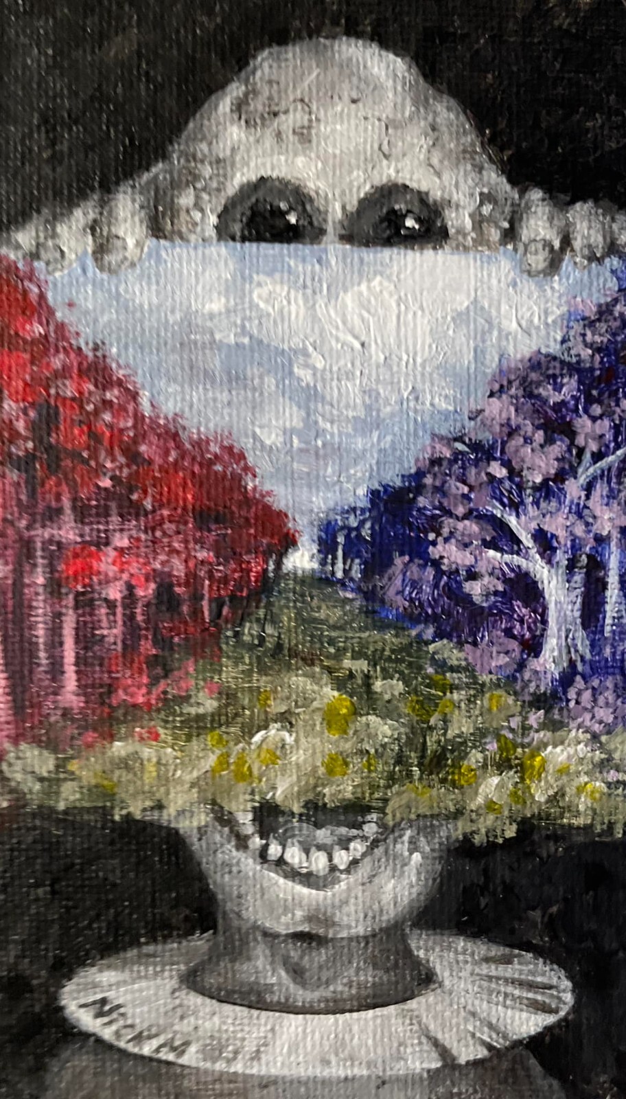 Inward- 3×5 inch painting- artist Nick Mears