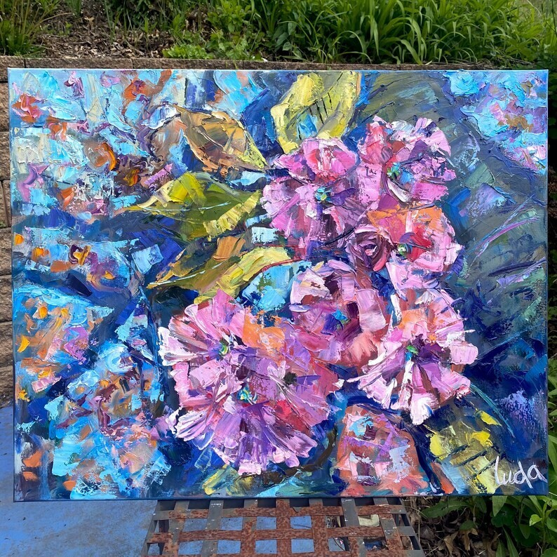 Cherry Blossom Japanese Cherry Flowers Pink Sakura Tree Oil Painting 24×30 inch