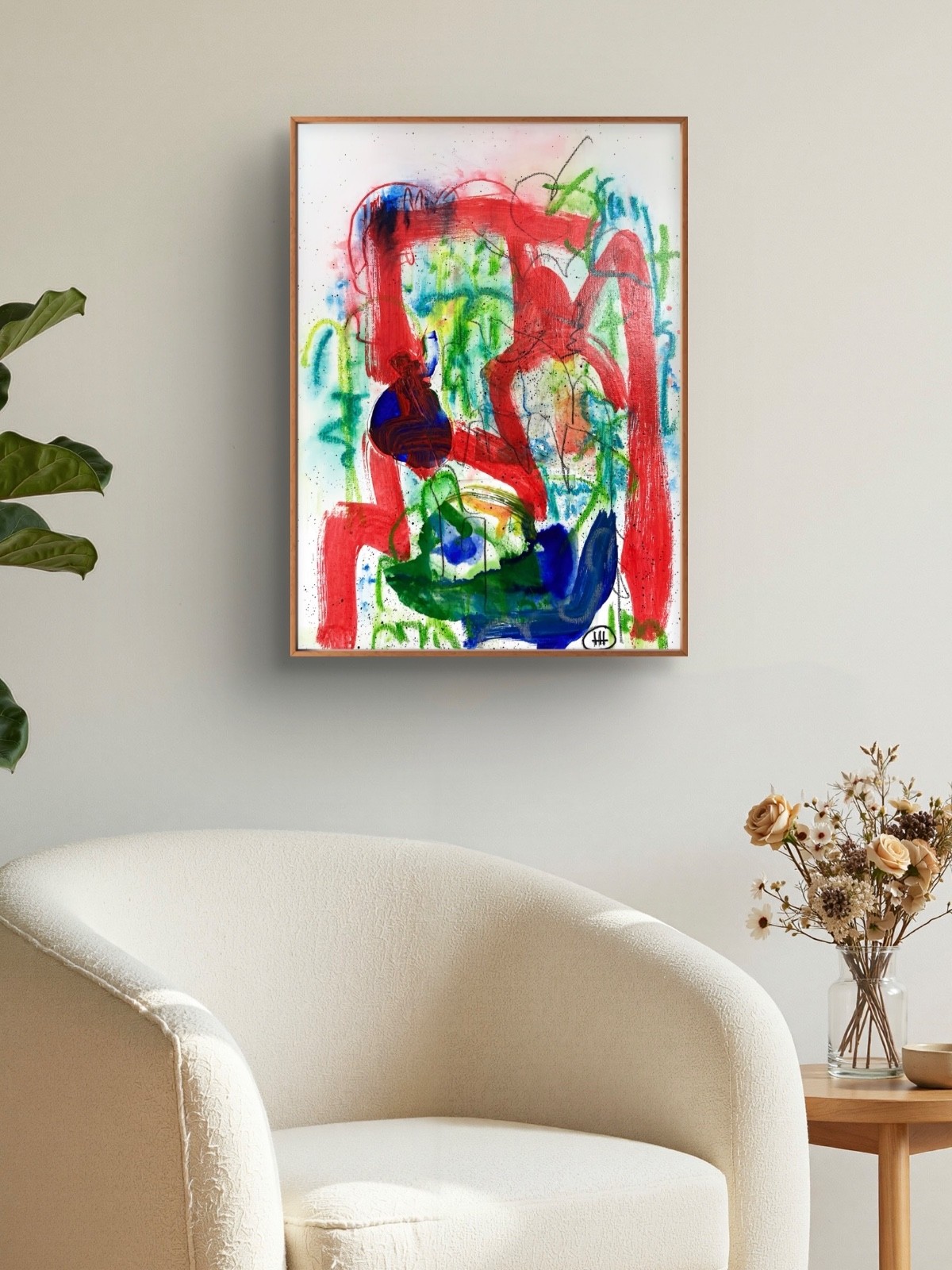 Original Colorful Abstract 12×16 Canvas Acrylic Painting, Holly Hammond
