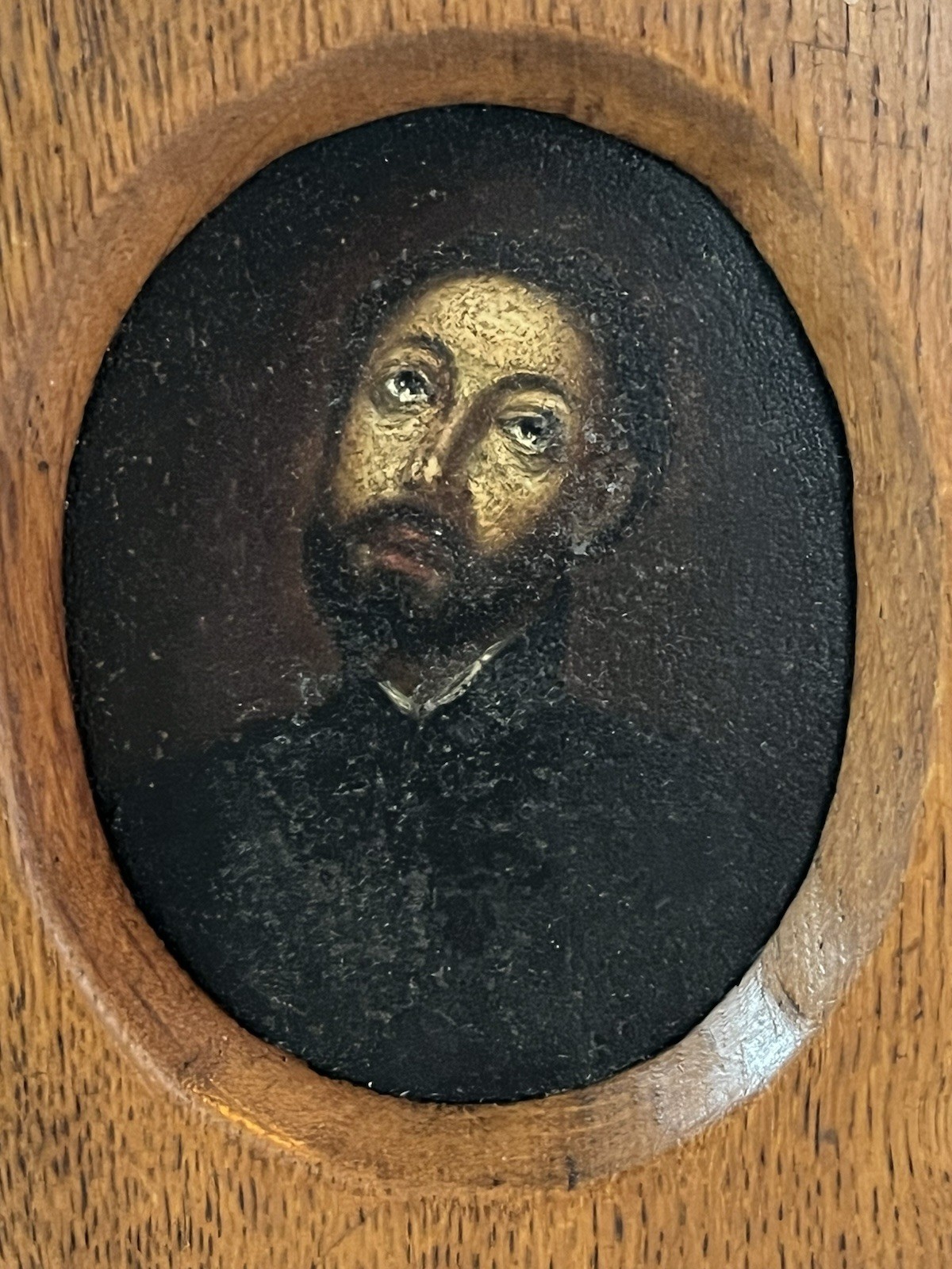 Signed Religious Painting On Copper Sheet, Oil Painted, 18th Century