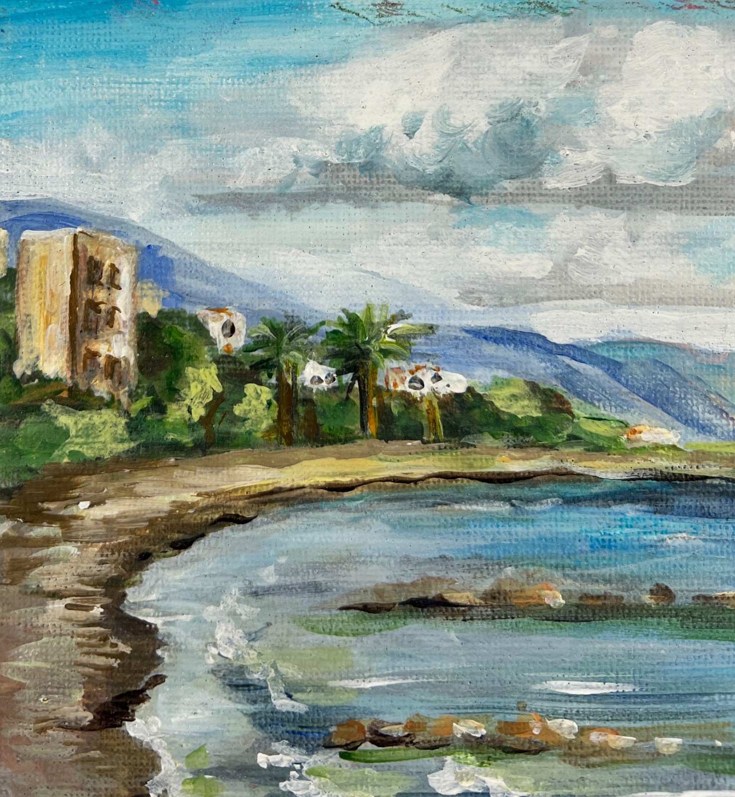 Oil Painting The Shore Of Silence O. Ponomaryova Unframed Original nAAA5055