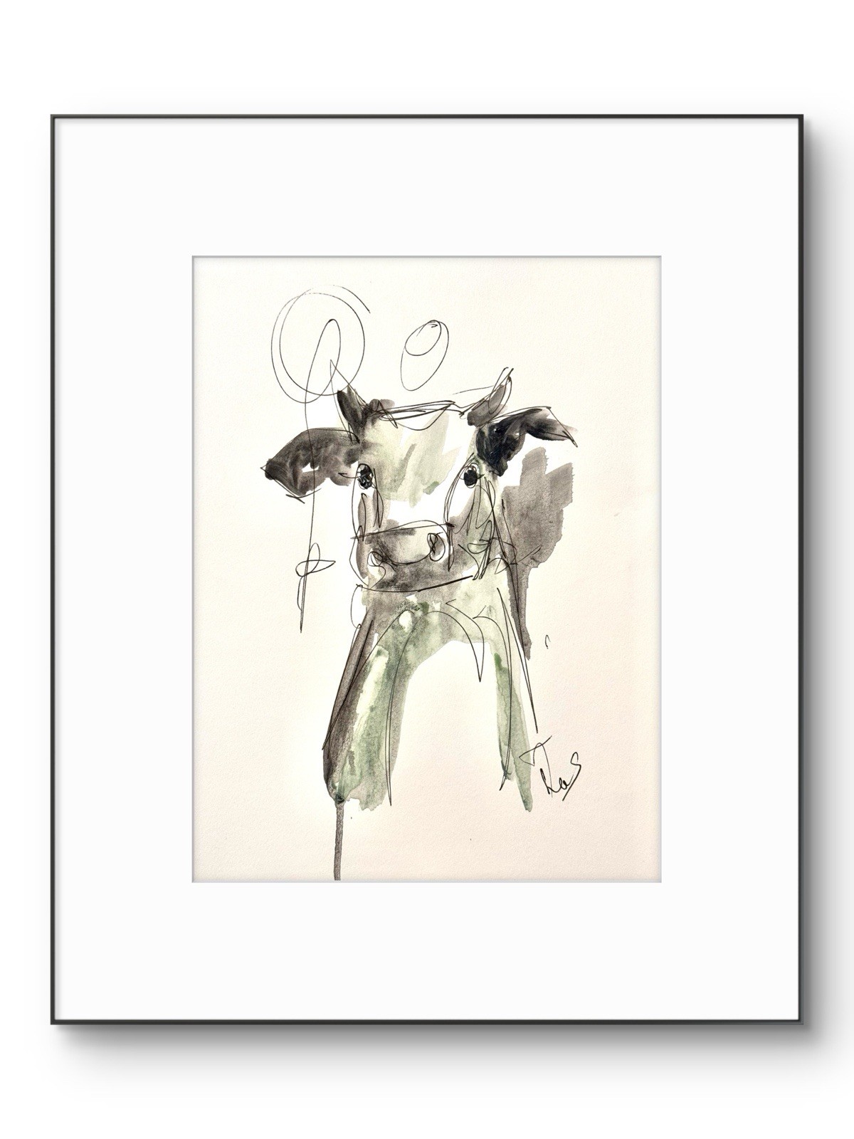Original Abstract MInimalism 9×12 Cow Handmade Signed Bedroom Decor 20