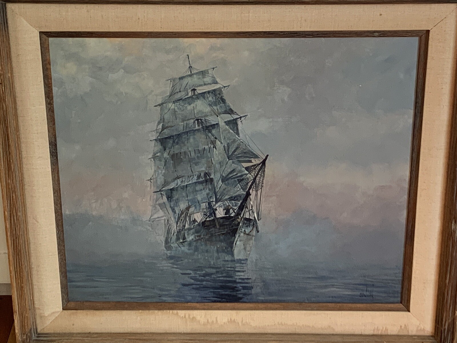 Ben Neill 1914-2001 Flying Cloud Clipper Ship *ORIGINAL* 20”x24” Oil On Board