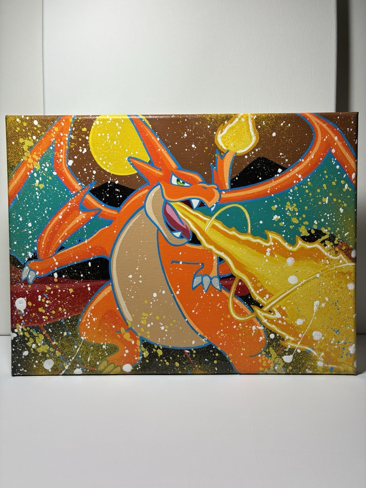 Mega Charizard Canvas Pokémon 12×16 Acrylic Art Painting Cartoon Pop Art 1 of 1