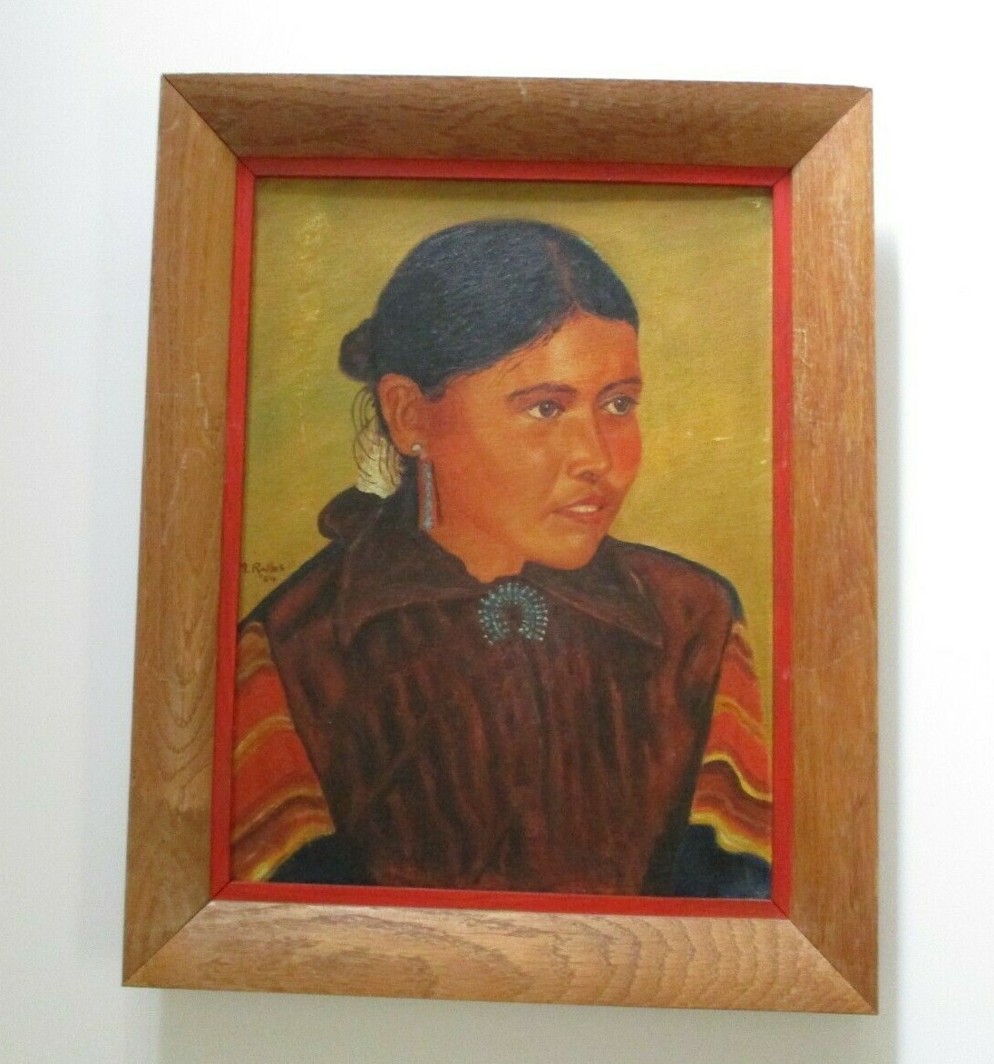 RALLES VINTAGE ANTIQUE NATIVE AMERICAN INDIAN PORTRAIT TRIBAL PRETTY YOUNG WOMAN