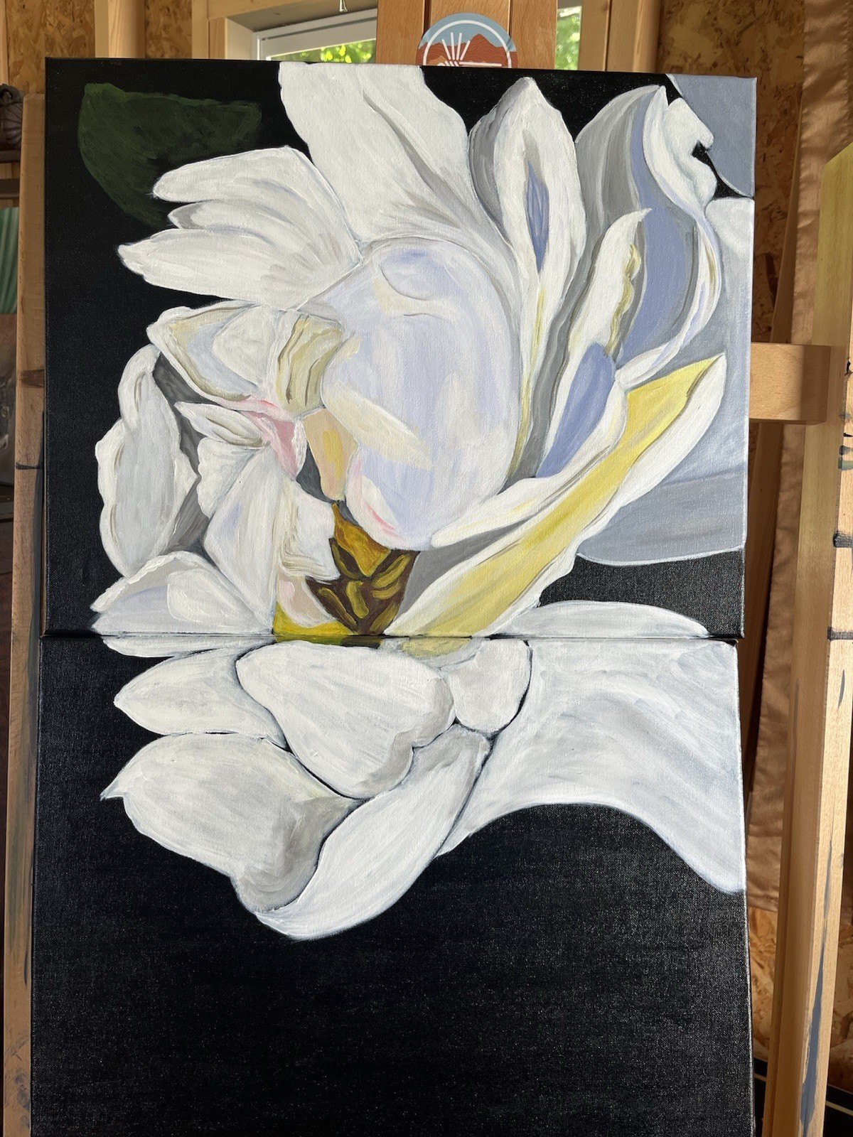 Four Piece Original Peonie Painting On Canvas By Arkansas Artist Leah Smith