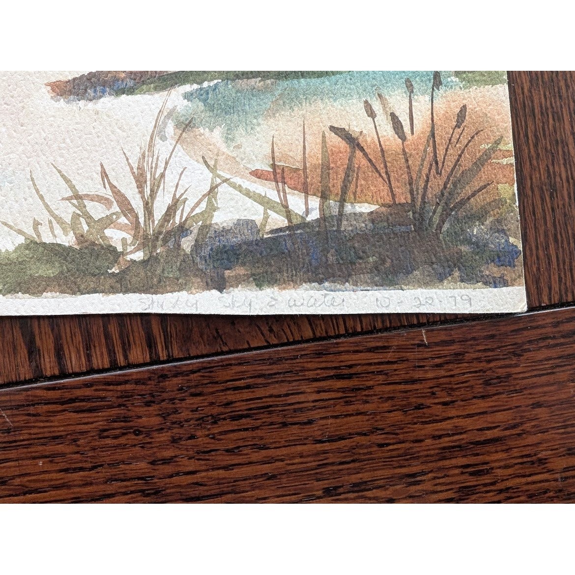 Vtg 70s Landscape Watercolor 10×16 Lake Water Front Nature Country Signed Banas