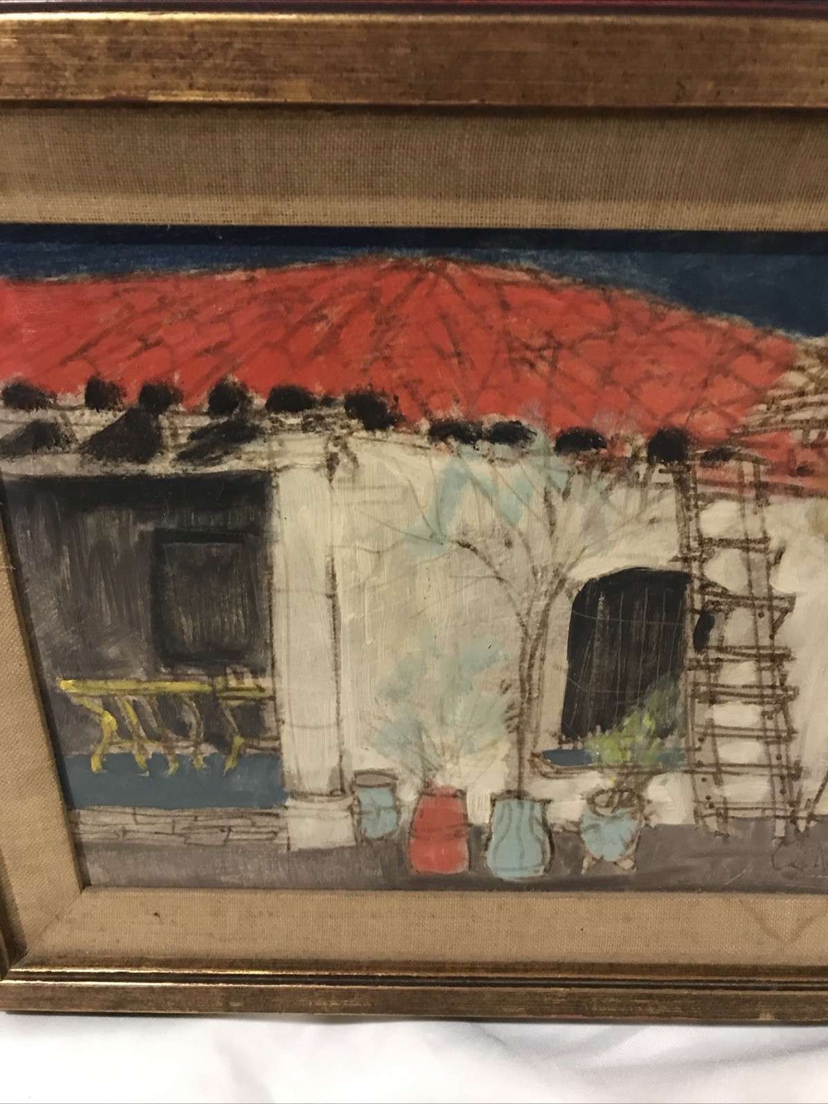 Pair Of Original Signed Bill Olendorf Framed Architectural paintings