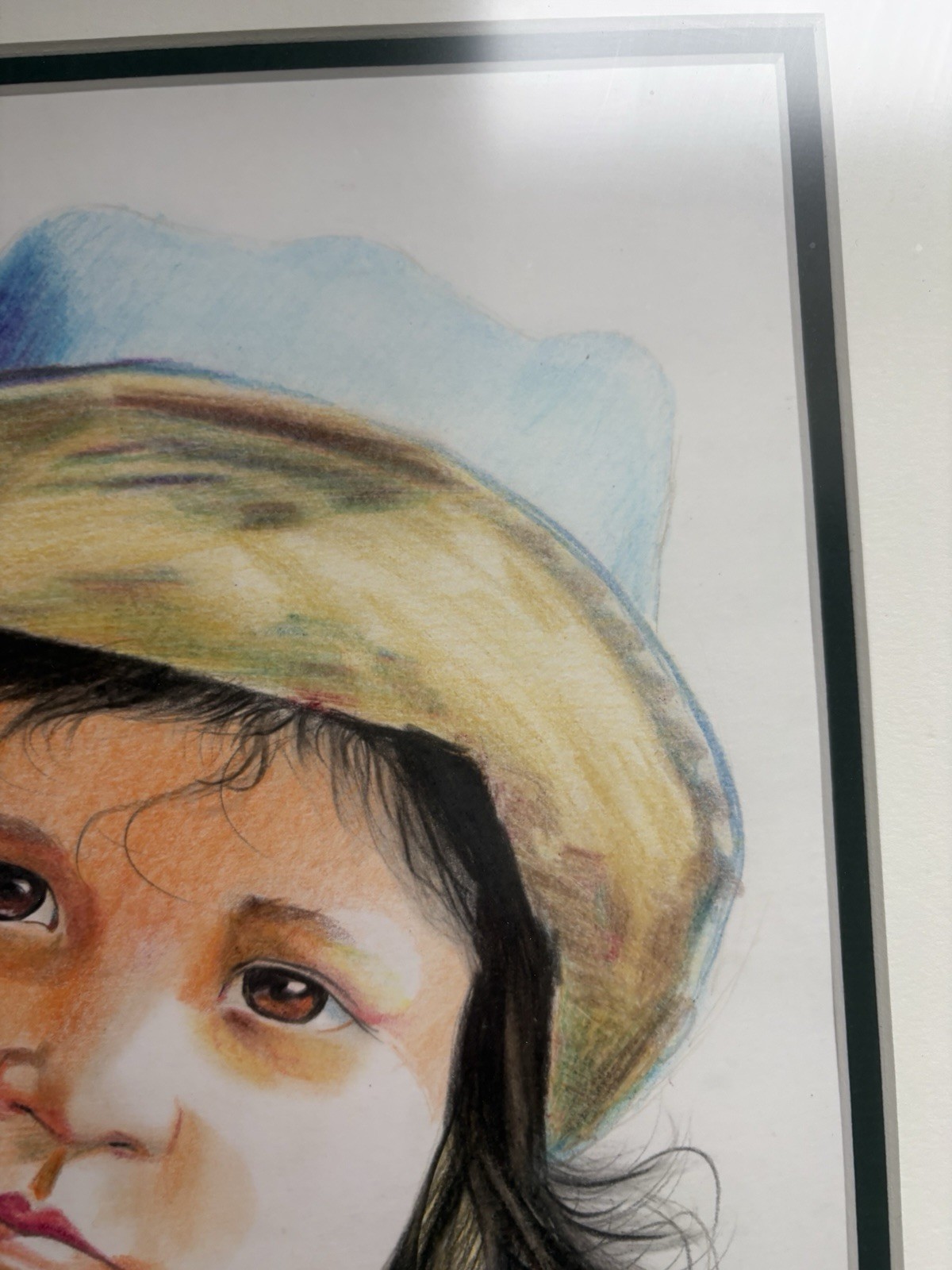 Orig Colored Pencil Portrait of a Peruvian Child, Artist – Mendez, 20 x 16 1/2″