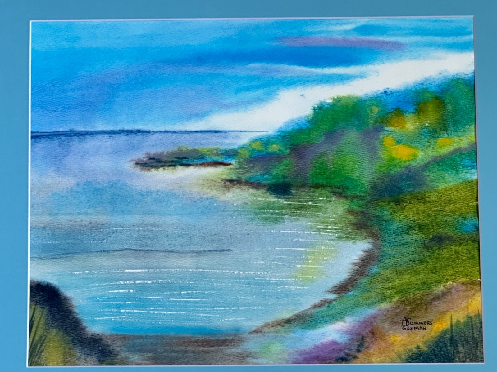 ALICE GUZMAN ORIGINAL WATERCOLOR PAINTING MATTED 16″ X 20″ NEW MEXICO 1980’S