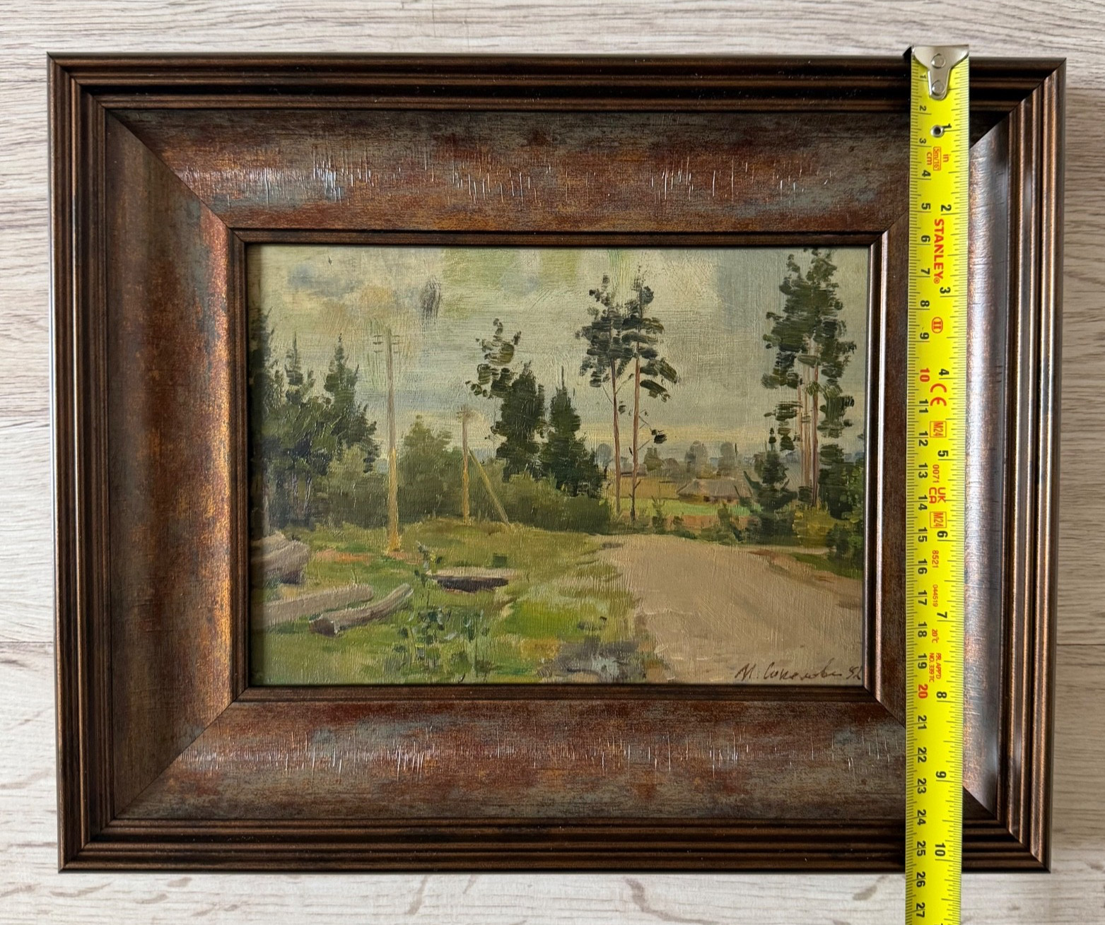 Antique oil painting framed