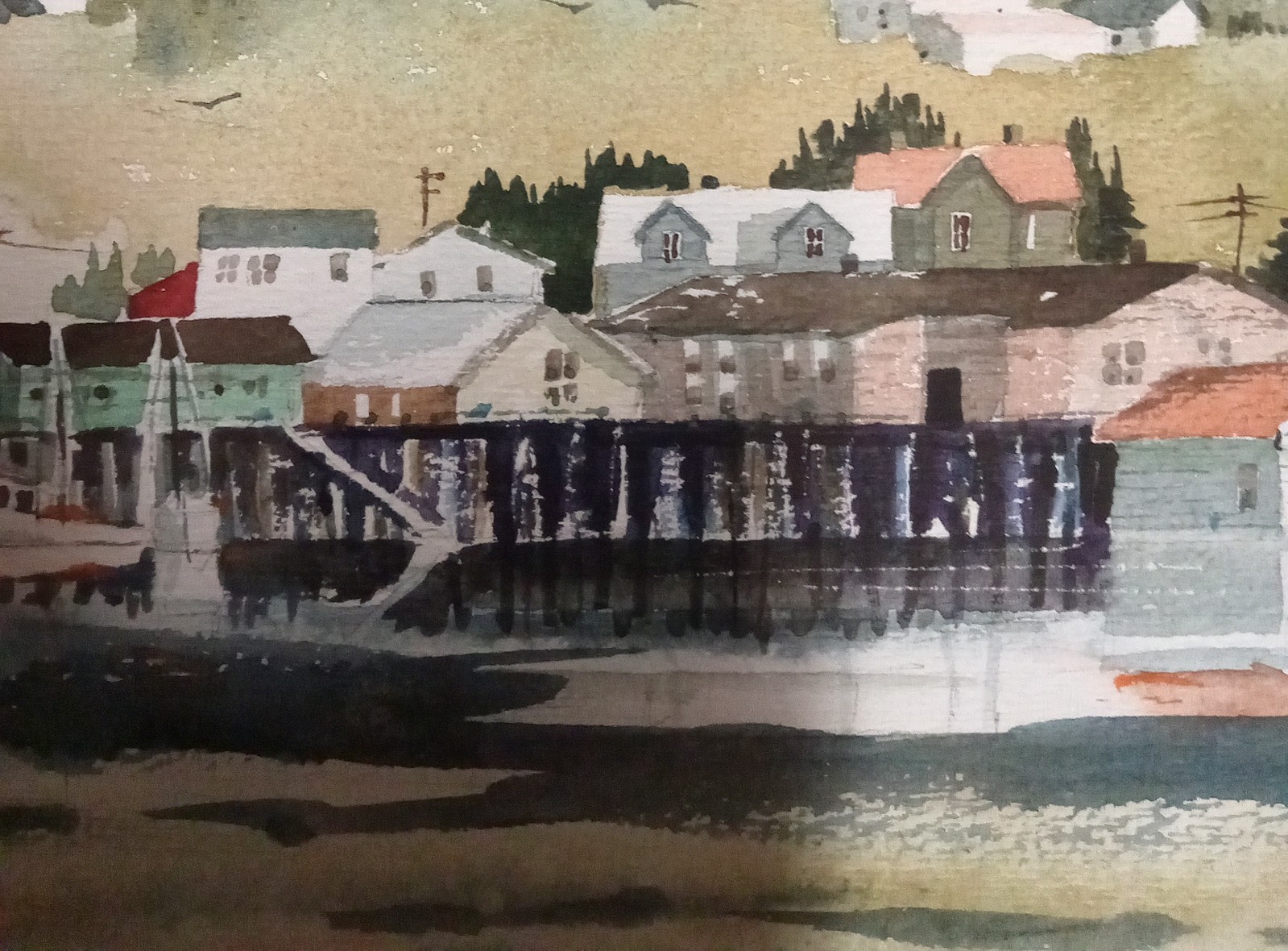 NANCY TAYLOR STONINGTON «SITKA » SIGNED ORIGINAL WATERCOLOR