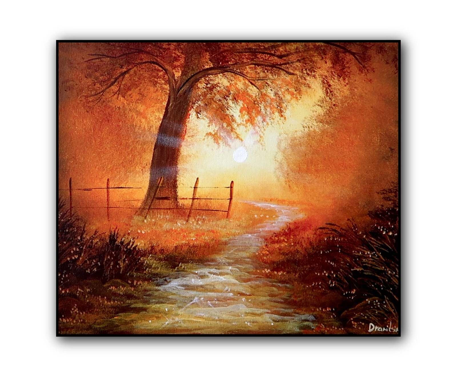 Original Acrylic Landscape Painting 12×14″ PATHWAY TO PEACE Wall Art