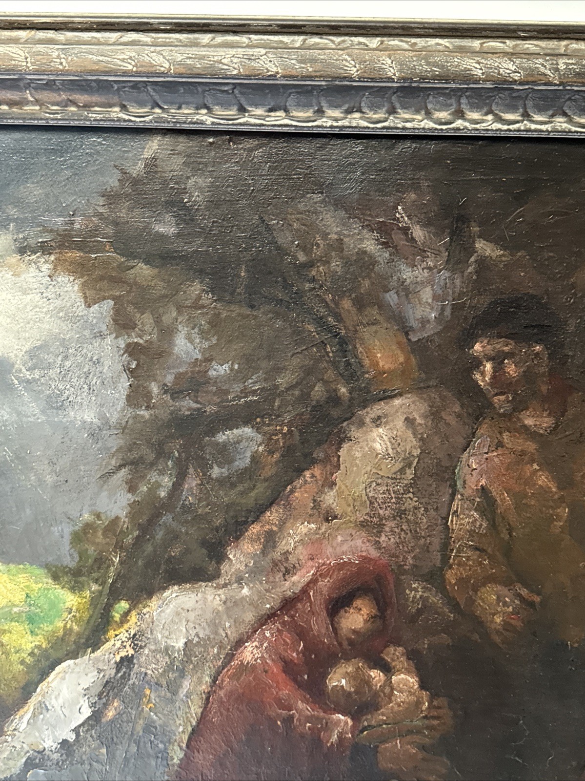 EUGENE HIGGINS PAINTING ANTIQUE EXPRESSIONIST STORM LANDSCAPE FAMILY WPA FAMOUS
