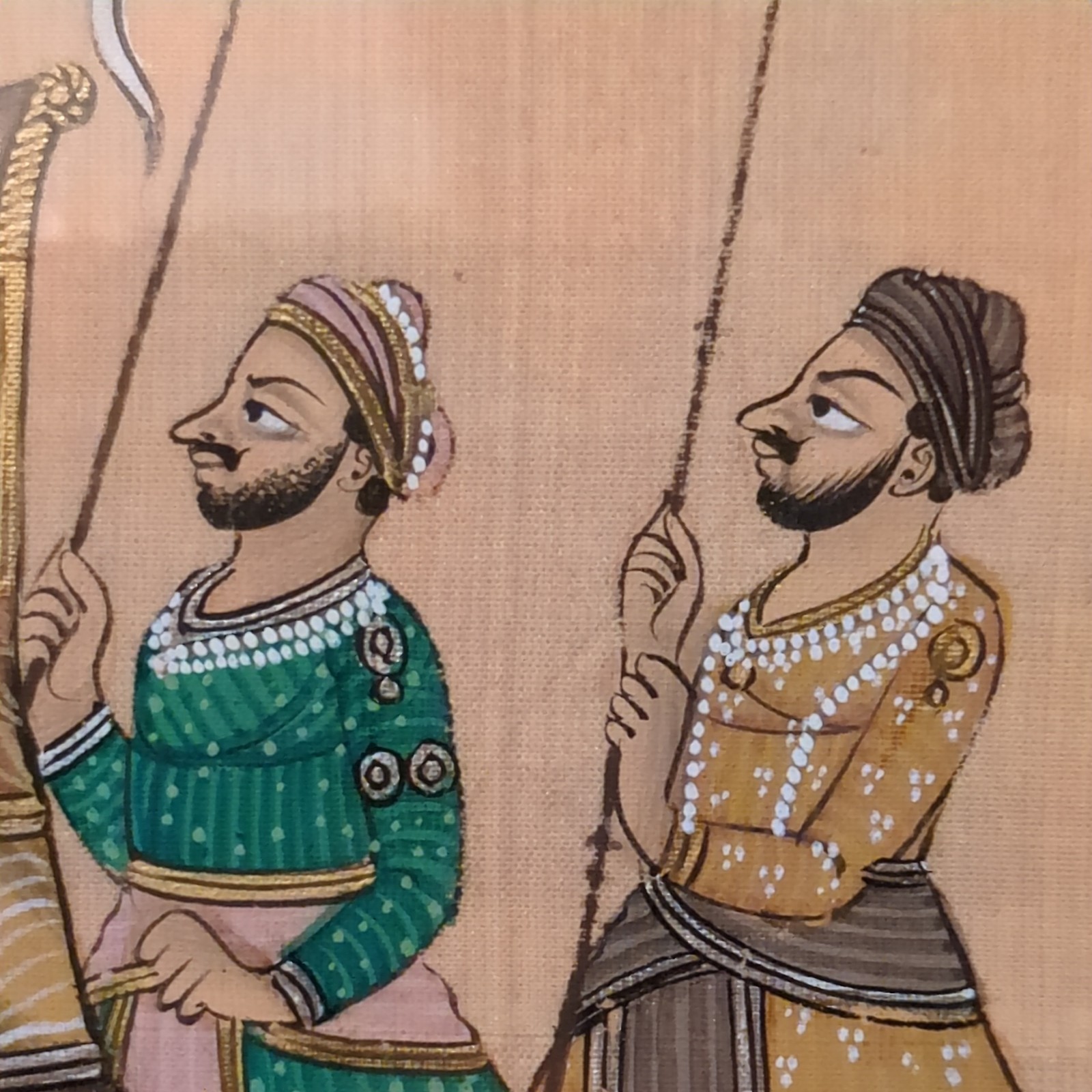 Rajasthan Maharajah Handmade Indian Royal Ethnic Procession Folk Silk Painting