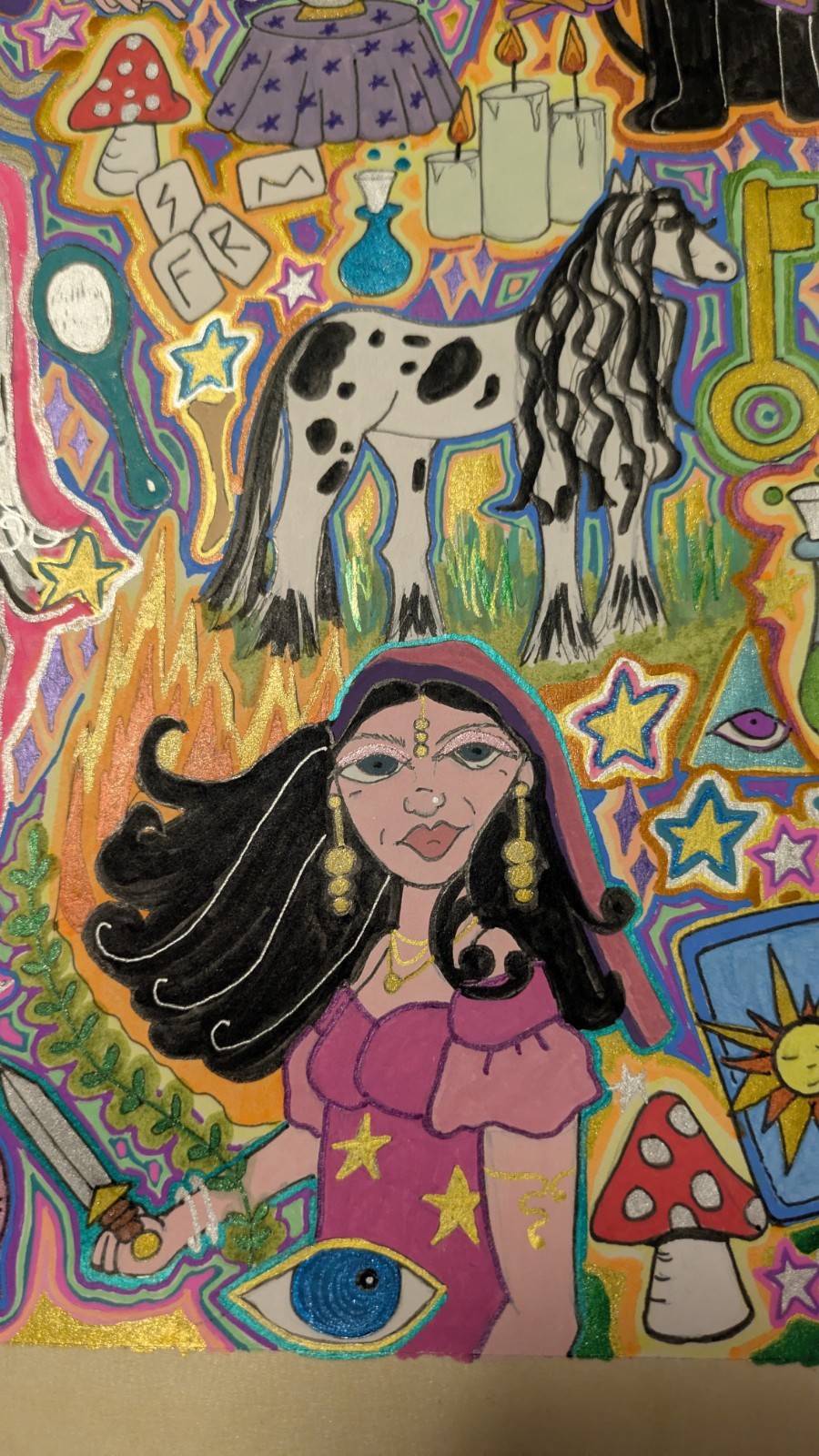 «The Cosmic Seer» Fortune Teller, Magic, Potion, Gypsy, Crystal Ball, Stars