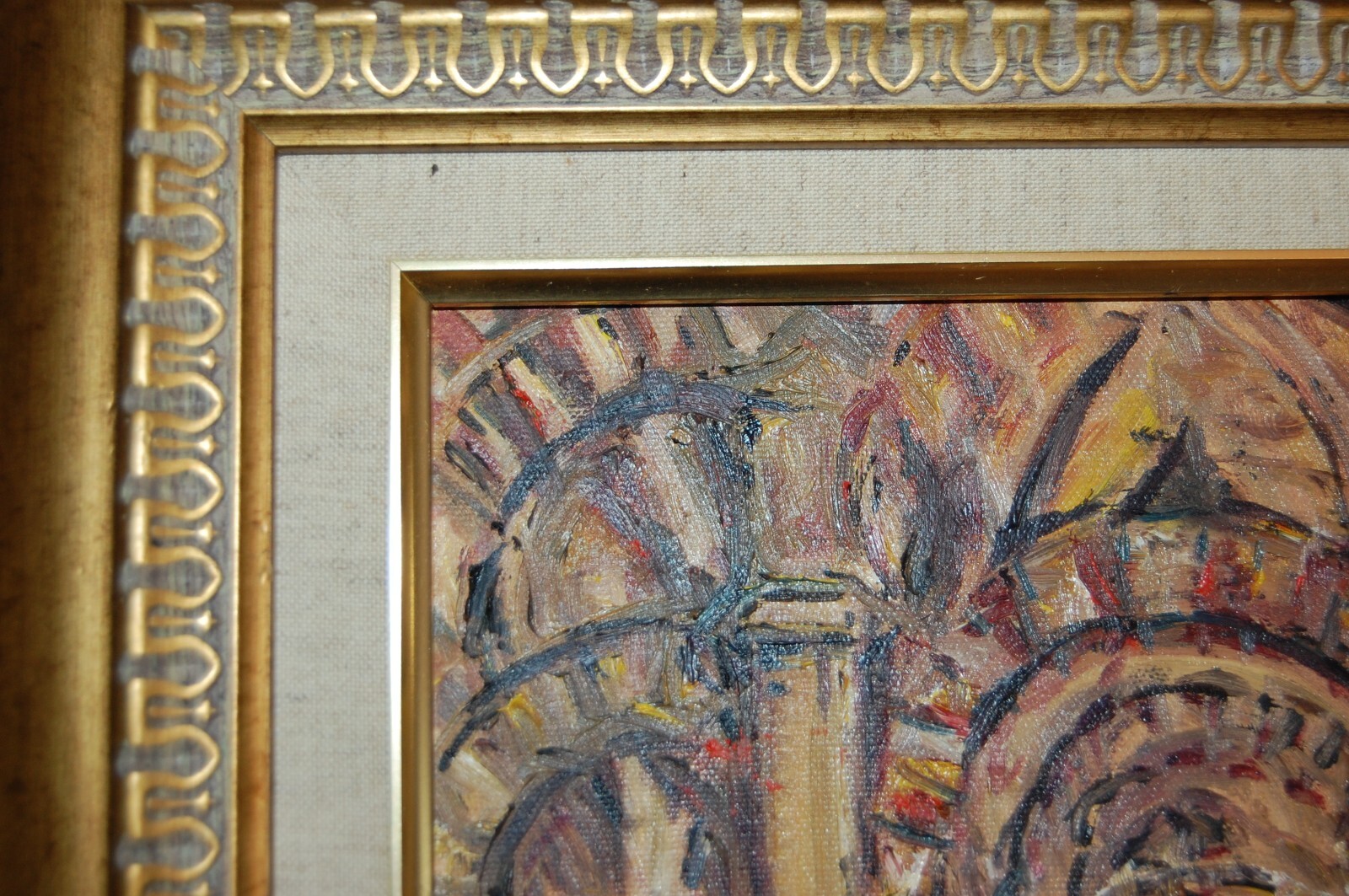 FRAMED ORIGINAL OIL ARCHES MEZQUITA DE CORDOBA, SPAIN VIEW I ARTIST: HECTO VIDAL