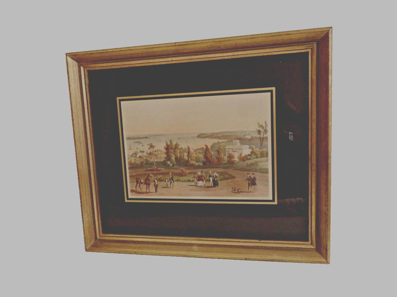 Antique French 19 Cent. 8″x 11″ Lith. by Aug.Kollner & Deroy 16″x 19″ Framed