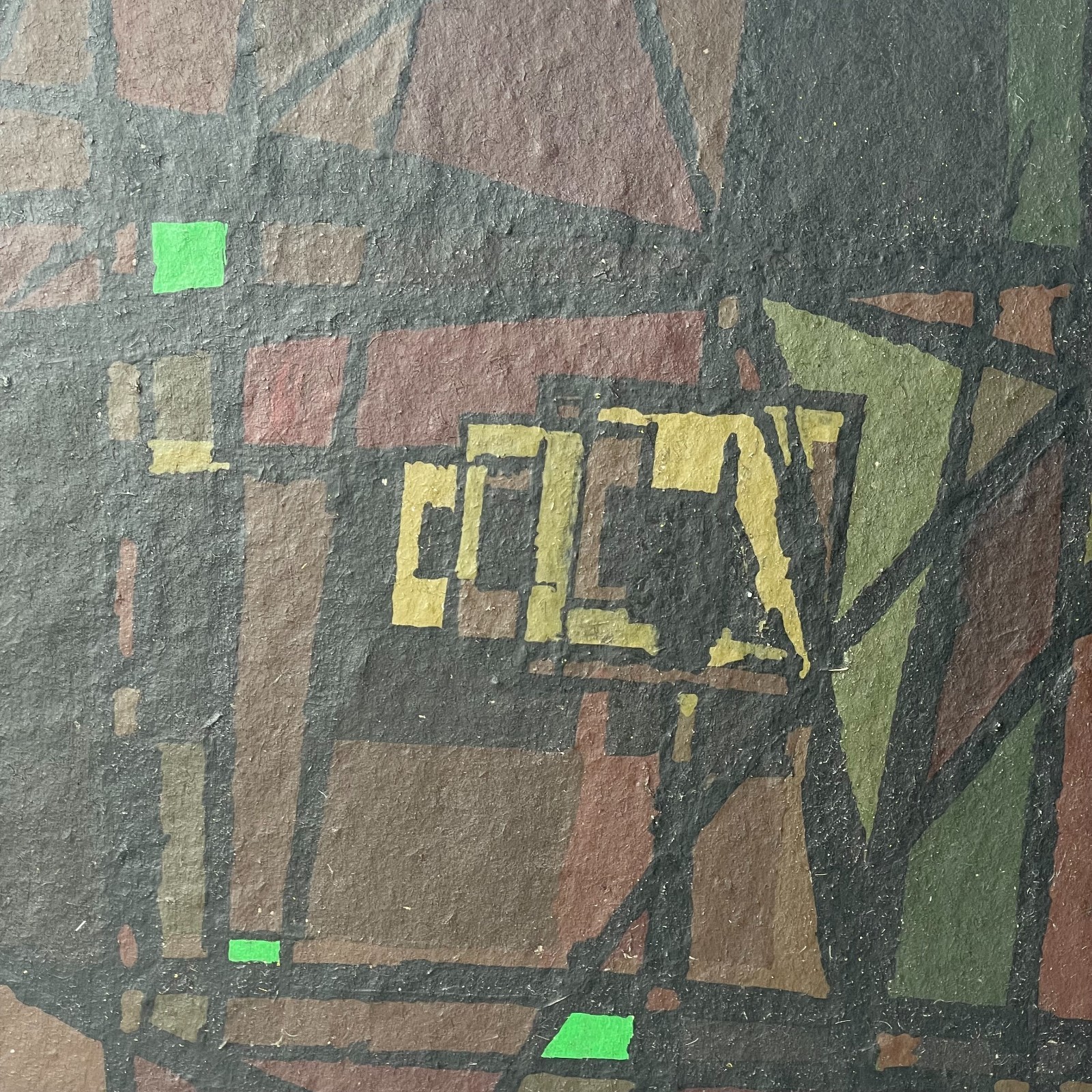 Oscar Cleve Abstract Painting 1961 Swedish Modernism 20×40 cm