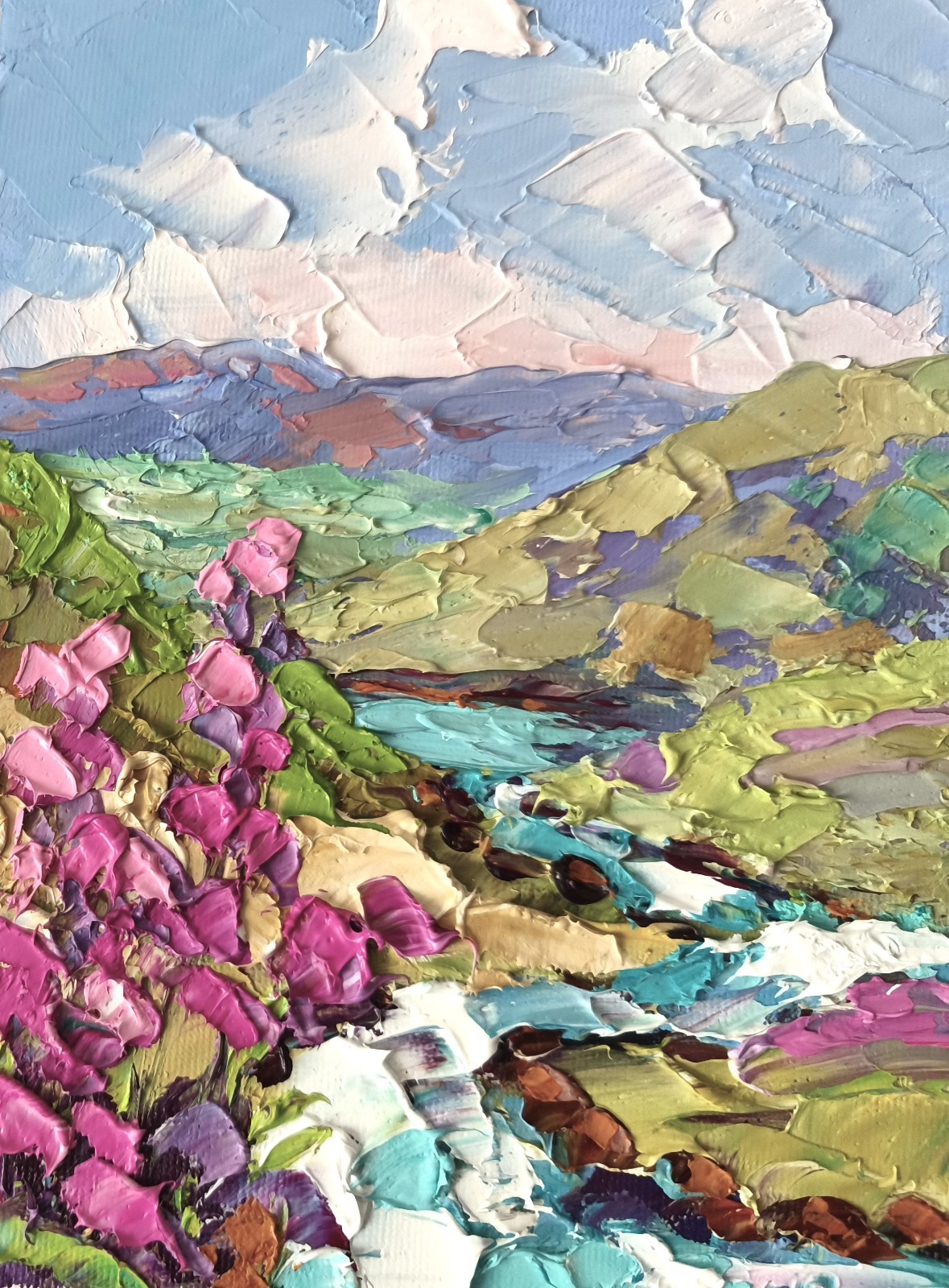 Landscape Original Oil Painting Colorado Mountains Artwork 18X13CM Canvas Board