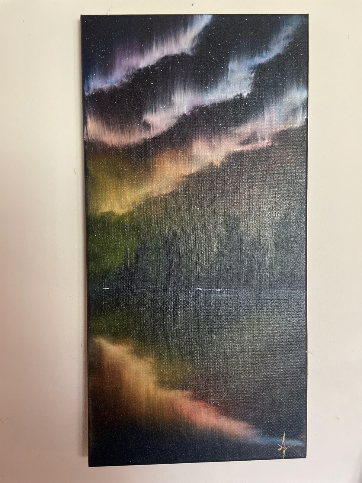 20” X 10 “ Aurora Borealis Original Oil painting