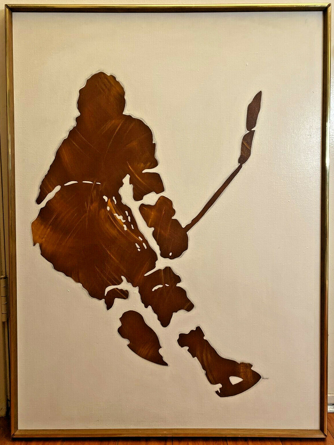 Eddie Powell TaoGaea Pop Art Painting Hockey Player «PUCK YOU» Signed RARE VTG