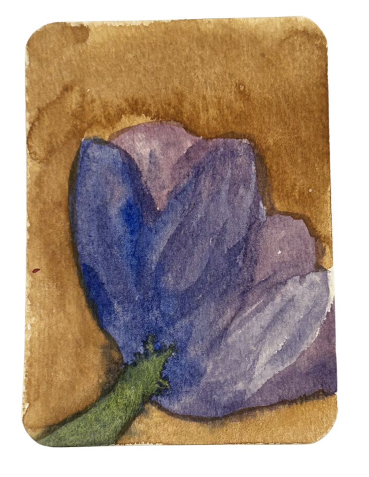 ACEO Original Art Watercolor Flower OOAK by Kazzerit