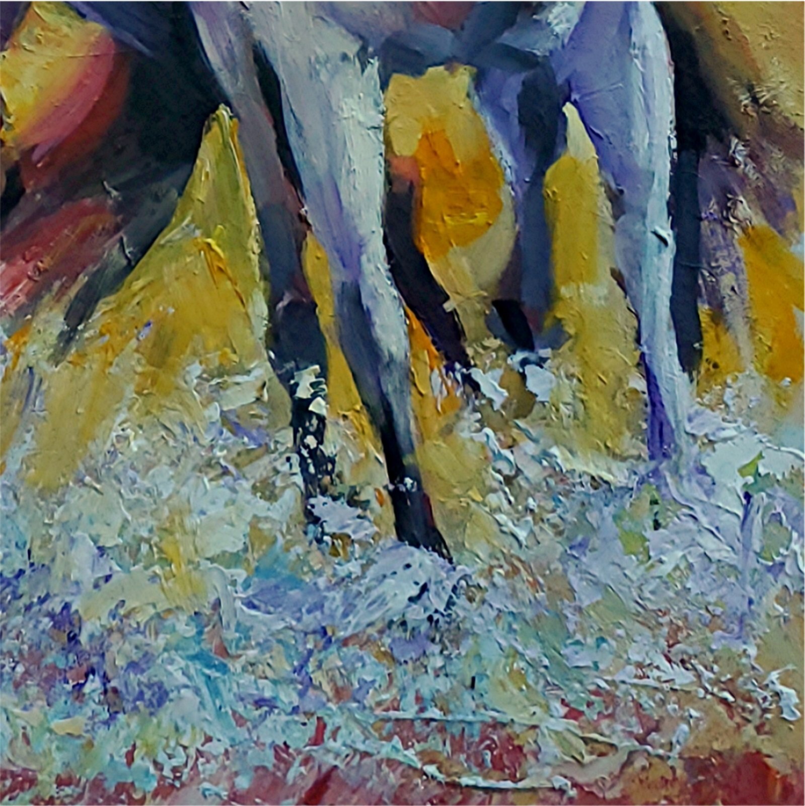ANDRE DLUHOS Horses Equine Stallion Fire Water Animals Original Art Oil Painting