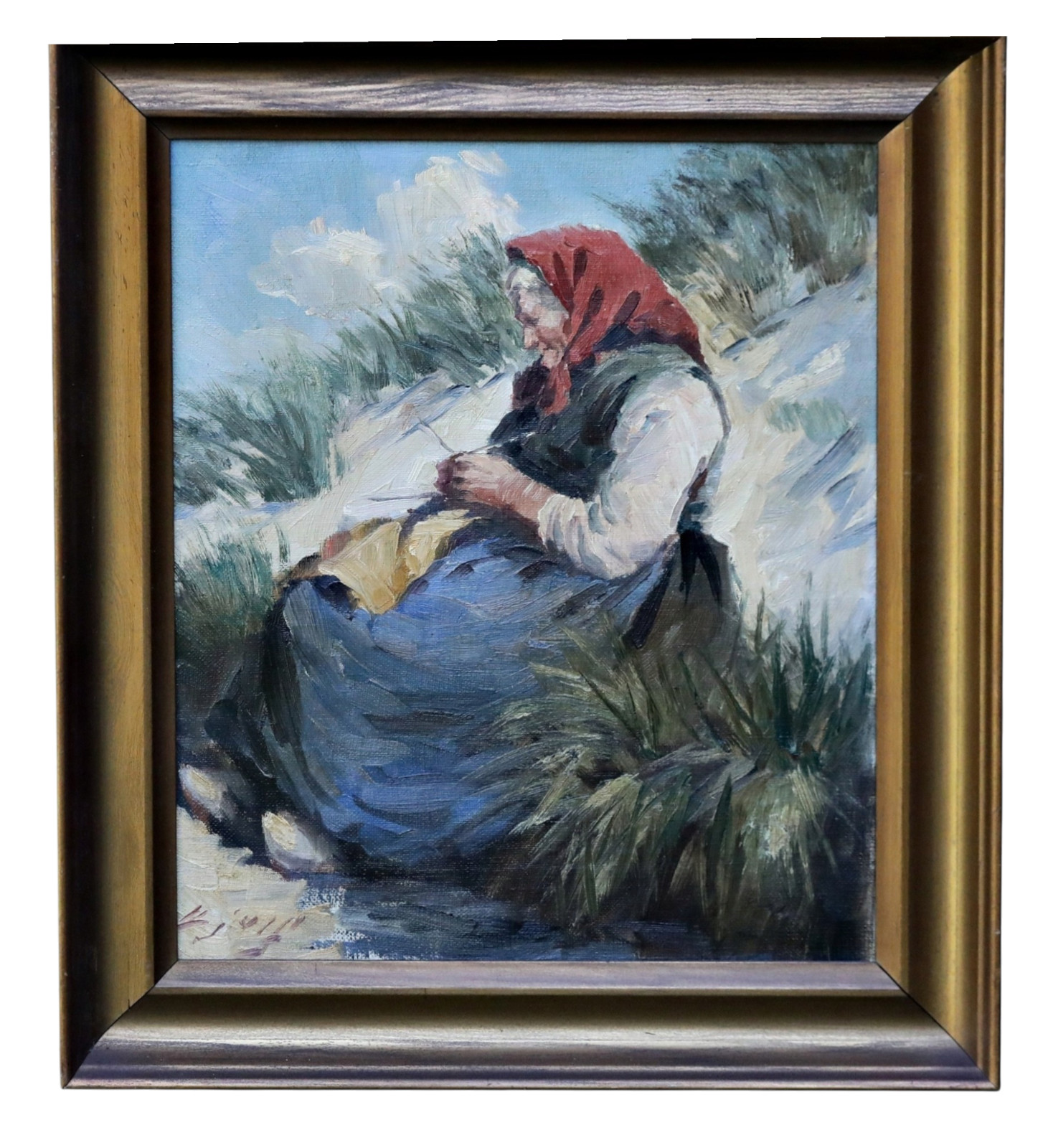 Søren Christian Bjulf Seated Woman Portrait Oil Painting Framed OOAK