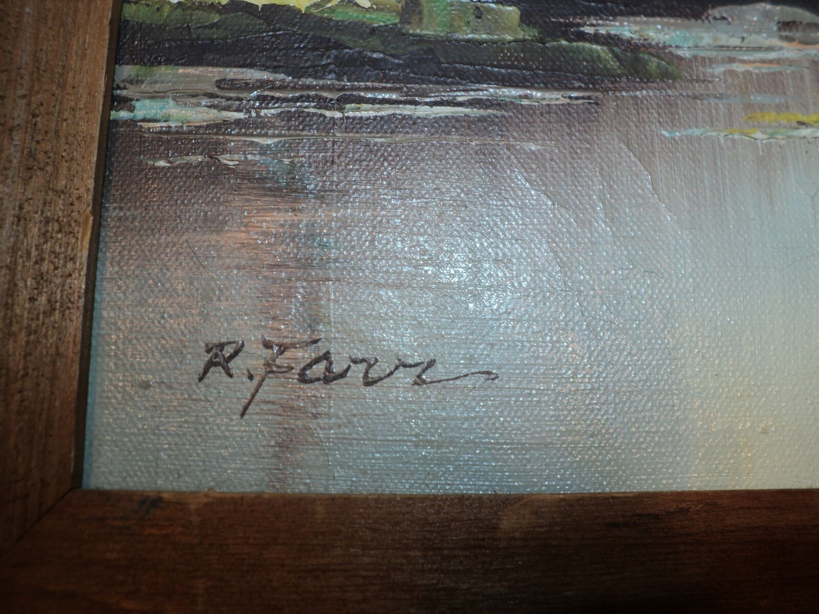 R Farr oil painting on Canvas 12 in buy 16 in