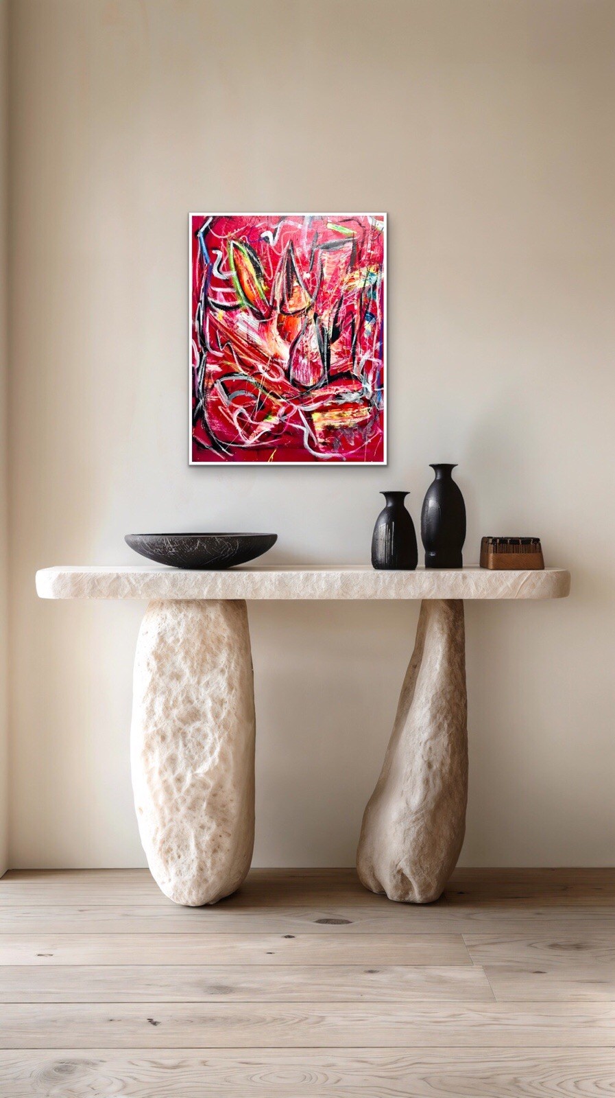ORIGINAL ABSTRACT IMPRESSIONIST FINE ART 16×20 READY TO HANG SIGNED PAINTING