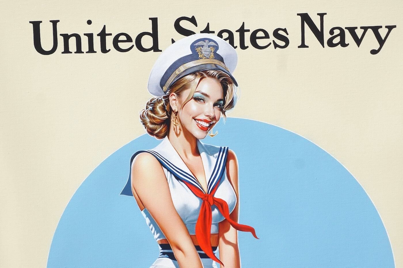 ORIGINAL KOUFAY CALENDAR GIRL No. 96 WWII STYLE CALENDAR ART WOMAN PAINTING