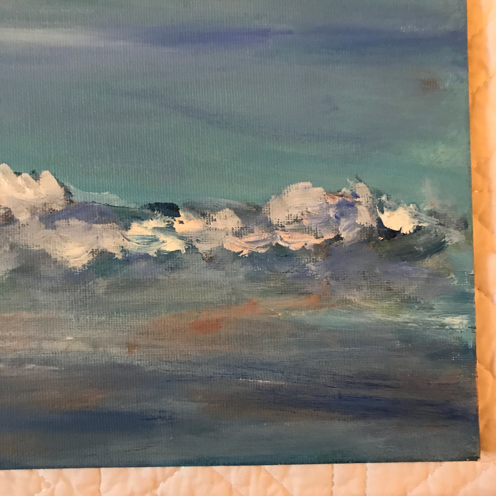 Seascape ocean coast hand painted original acrylic PAINTING beach surf