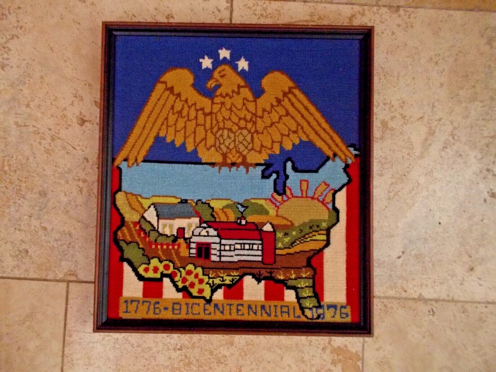 Vintage 1776 Bicentennial Needlepoint 18 In X 16 In excellent preowned condition