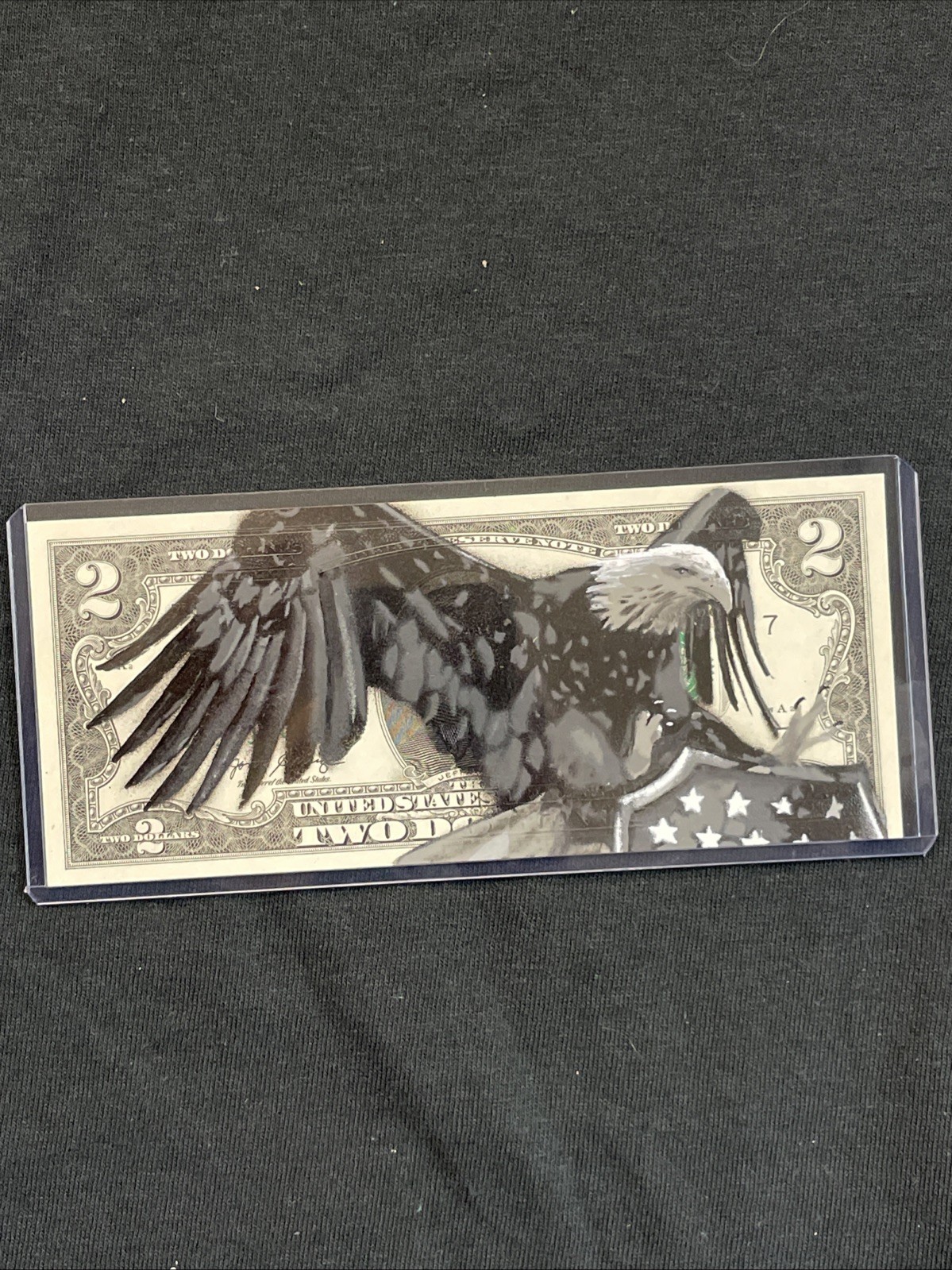 Black Eagle 2 Dollar Bill Original painting Graffiti Art Street Art Tattoo USA