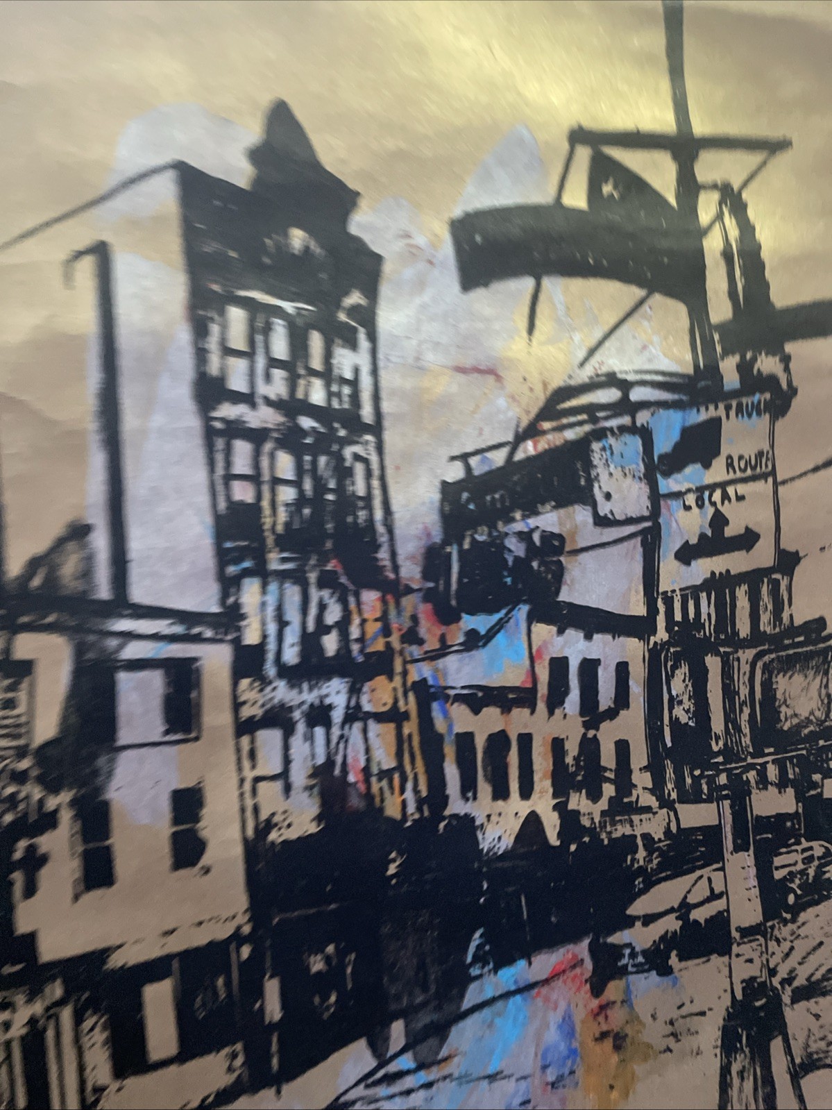Original Media Painting 29.5” X 24” 125th Street Harlem NYC. Artwork. Signed