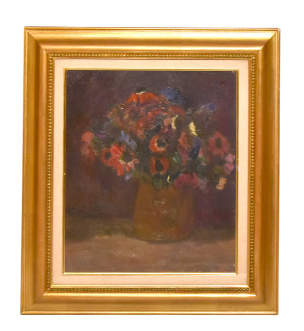 Georges Feher » Anemone » Oil Paintings Autograph Size H 25.1 x W 21.9 x D 1.7in