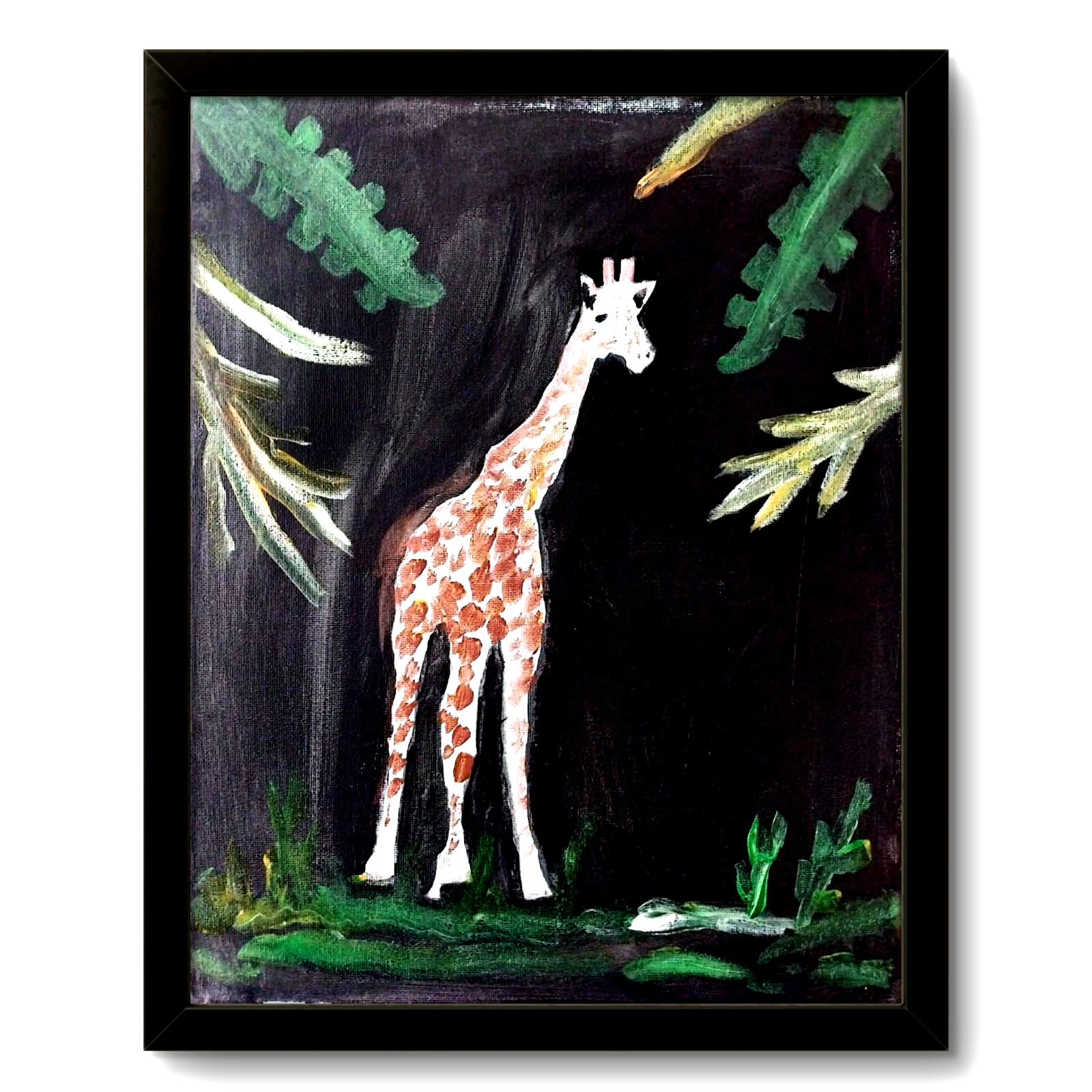 Modern Expressionism Giraffe 14X11 Handmade Art Canvas Original Home Decor